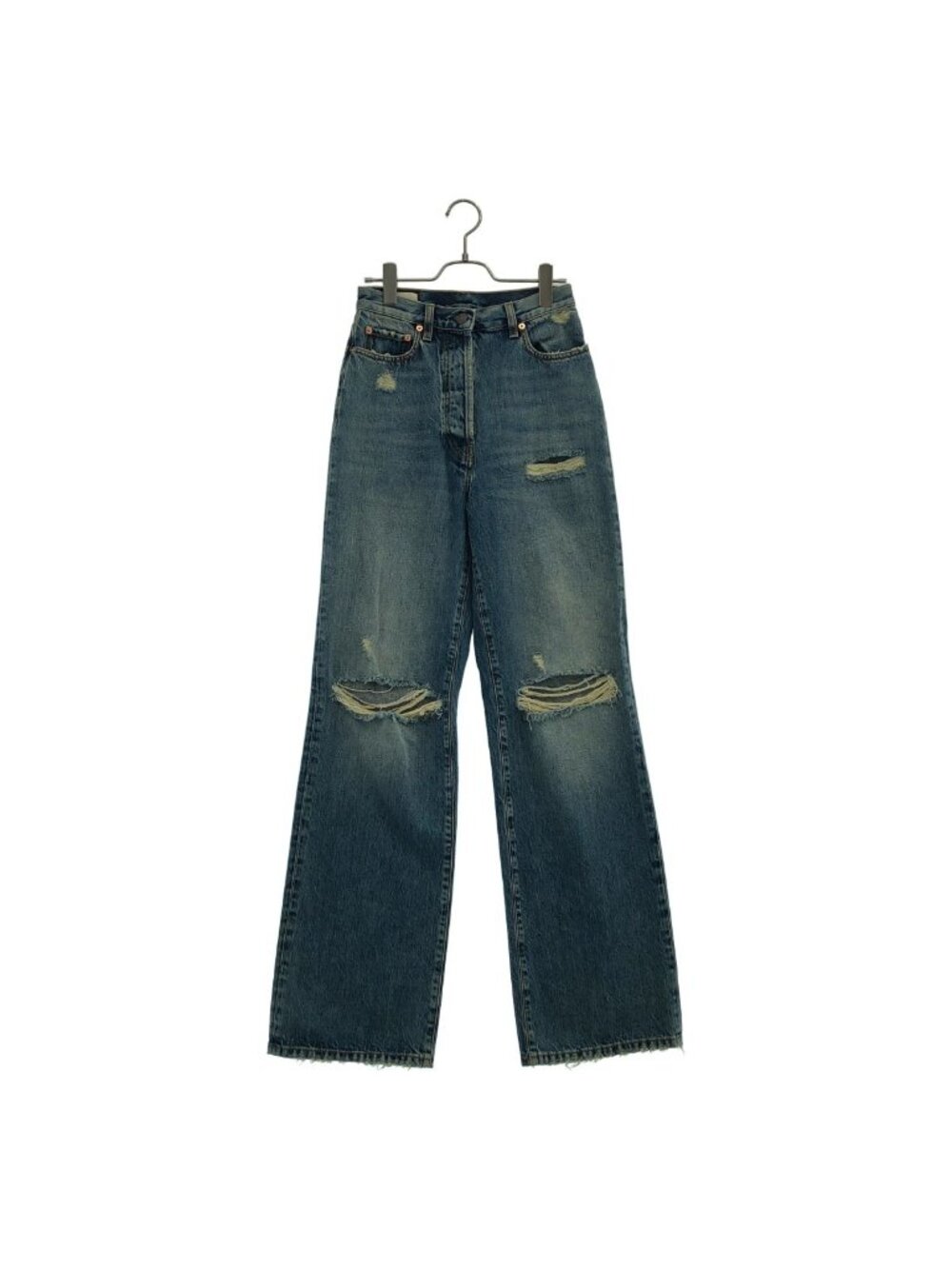 Gucci Eco Bleached Dripped Organic Denim Pants 22 Indigo Jeans